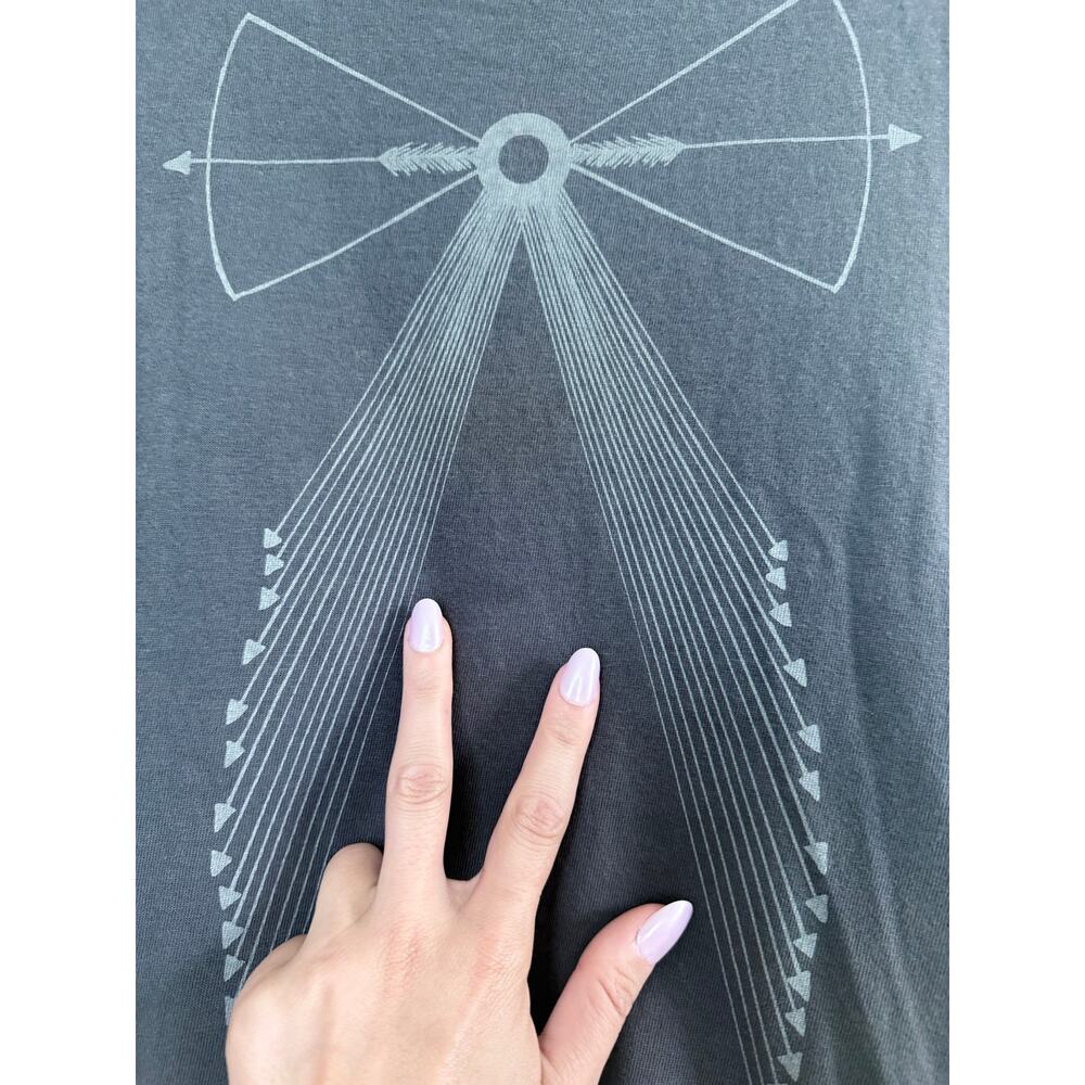 BLACKBIRD SUPPLY washed gray 100% cotton sleeveless bow arrow tank top shirt - Picture 6 of 6